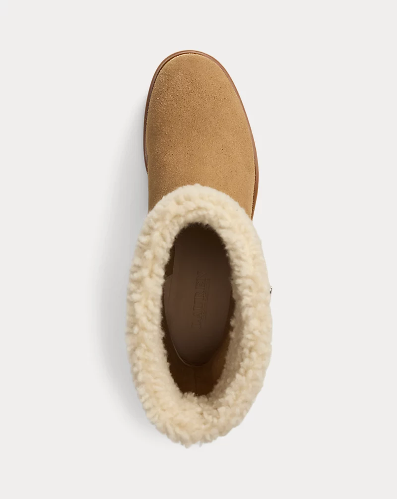 Polo Golf Ralph Lauren Allyson Shearling & Suede Lace-Up Bootie