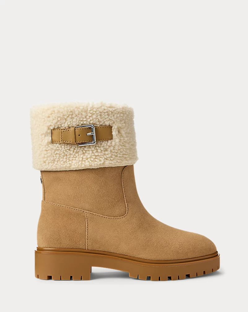 polo golf ralph lauren Allyson Shearling & Suede Lace-Up Bootie