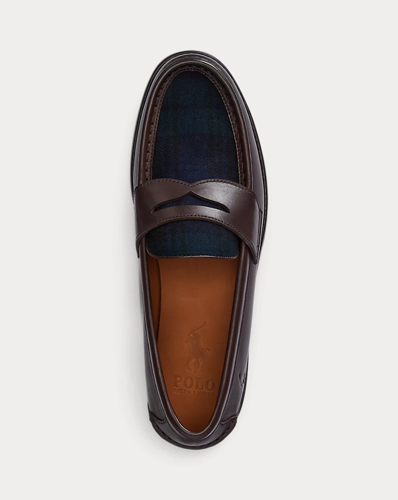 Polo Golf Ralph Lauren Alston Leather & Plaid Wool Penny Loafer