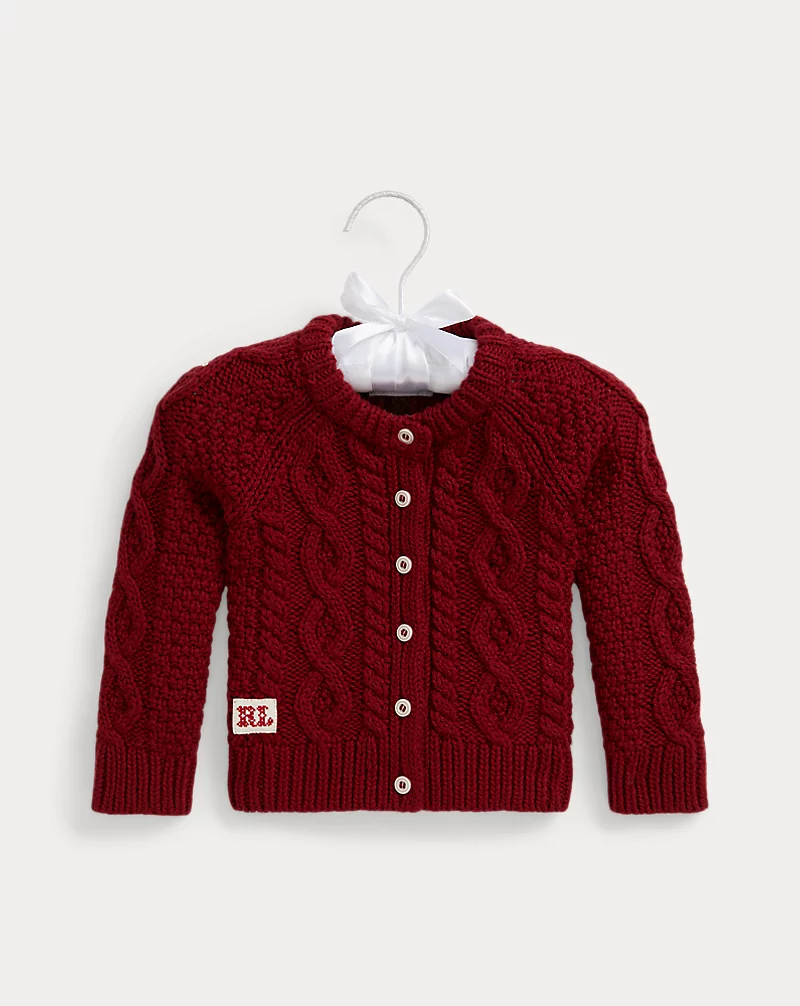 polo golf ralph lauren Aran-Knit Cotton-Wool Cardigan