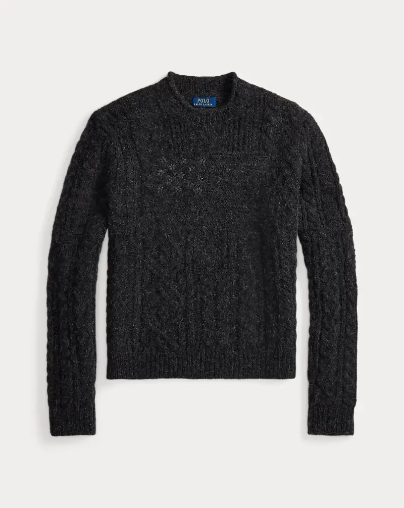 Polo Golf Ralph Lauren Aran-Knit Flag Wool-Blend Sweater