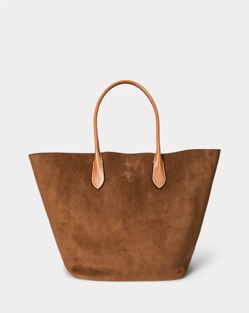 polo golf ralph lauren Bellport Suede-Leather Large Tote