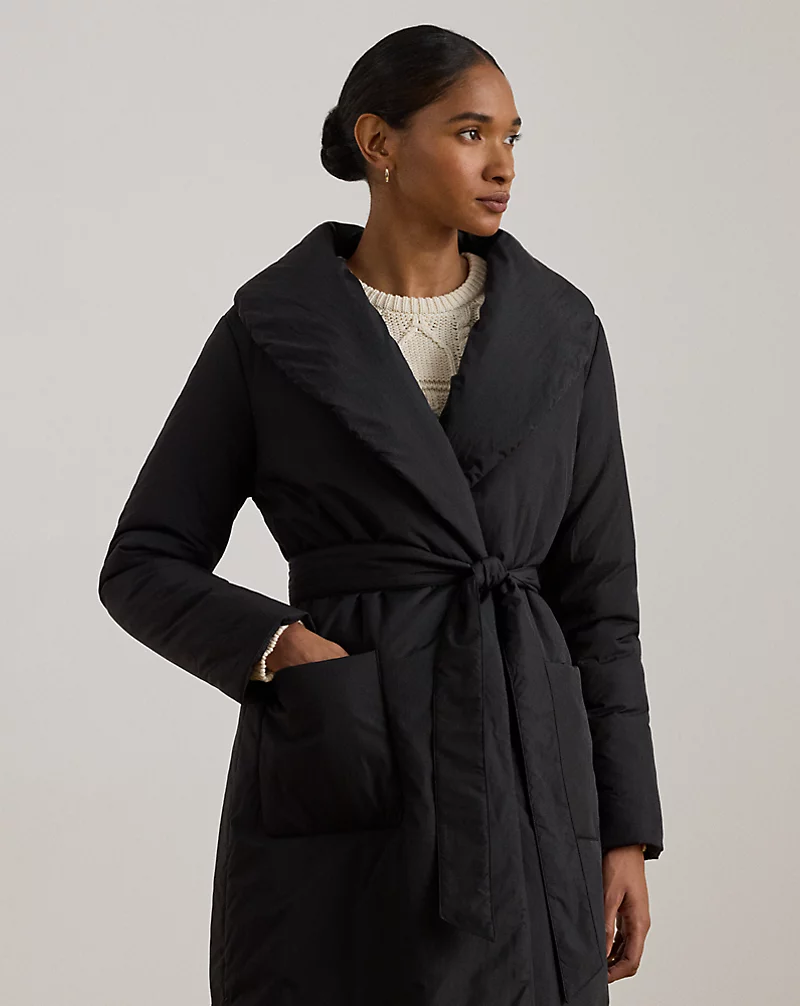Polo Golf Ralph Lauren Belted Oversize-Collar Puffer Wrap Coat