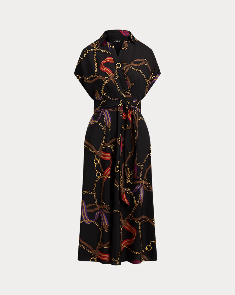 Polo Golf Ralph Lauren Belting-Print Belted Crepe Dress