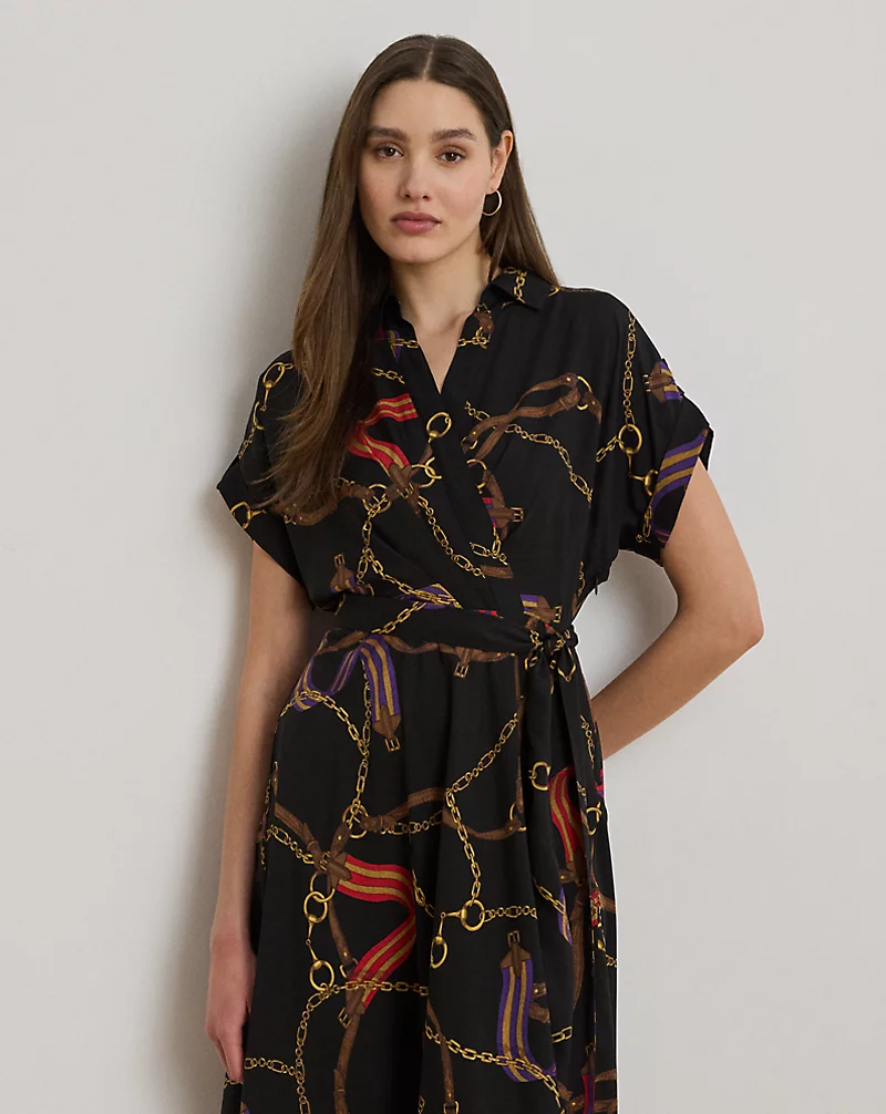 Polo Golf Ralph Lauren Belting-Print Belted Crepe Dress