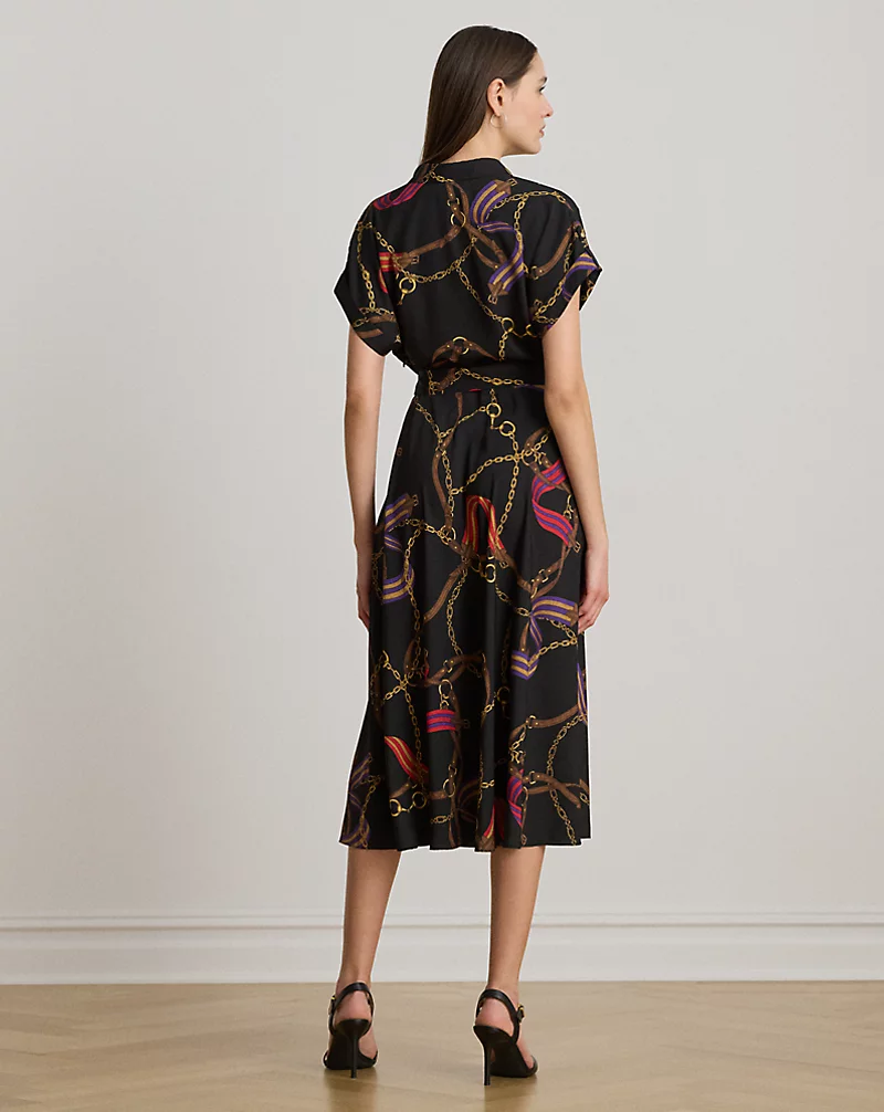 Polo Golf Ralph Lauren Belting-Print Belted Crepe Dress