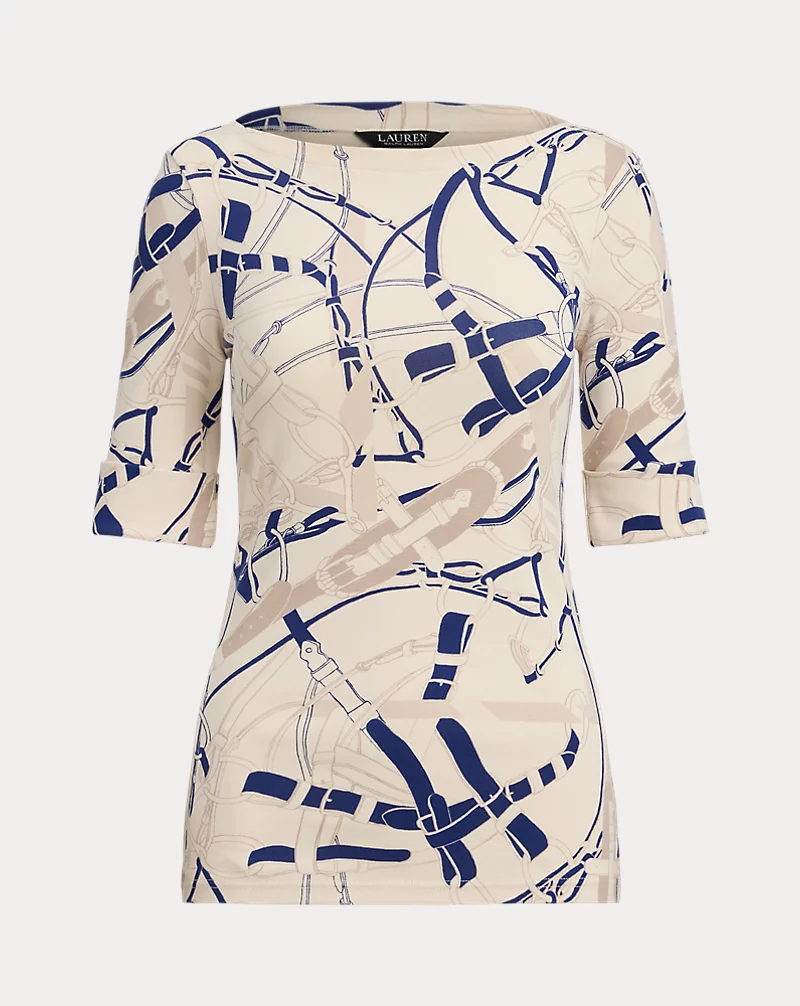 Polo Golf Ralph Lauren Belting-Print Cotton Boatneck Tee