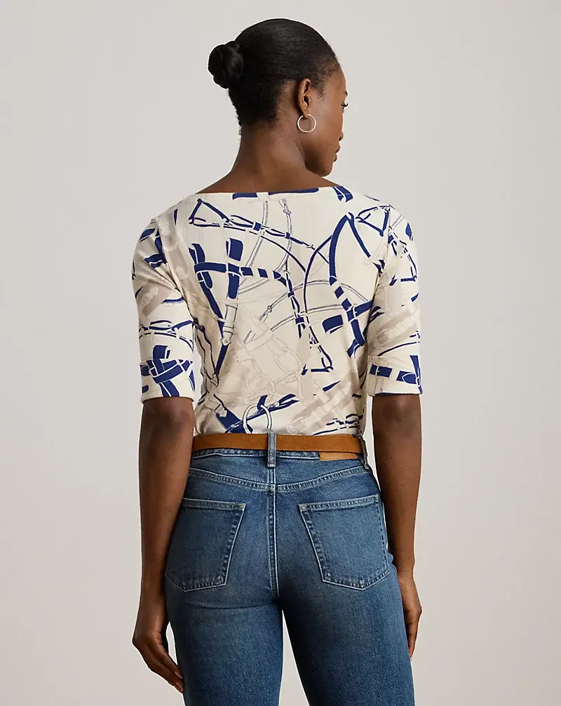 Polo Golf Ralph Lauren Belting-Print Cotton Boatneck Tee