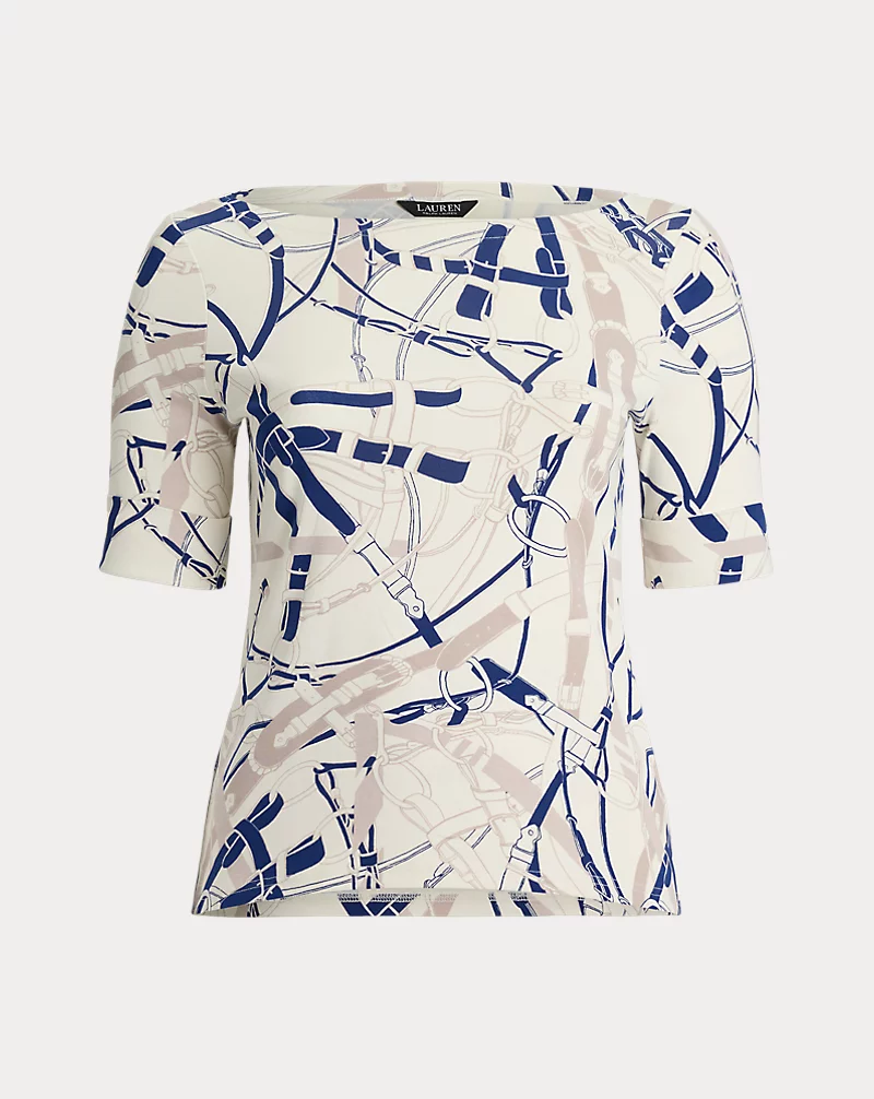 Polo Golf Ralph Lauren Belting-Print Cotton Boatneck Tee