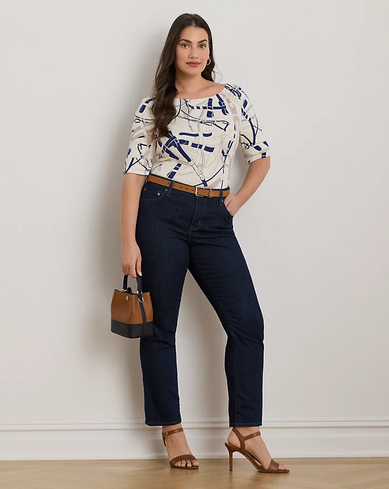 Polo Golf Ralph Lauren Belting-Print Cotton Boatneck Tee