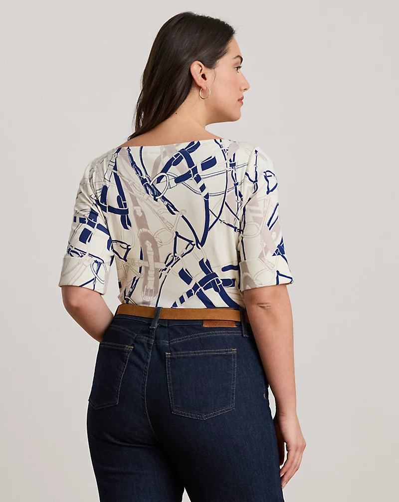 Polo Golf Ralph Lauren Belting-Print Cotton Boatneck Tee