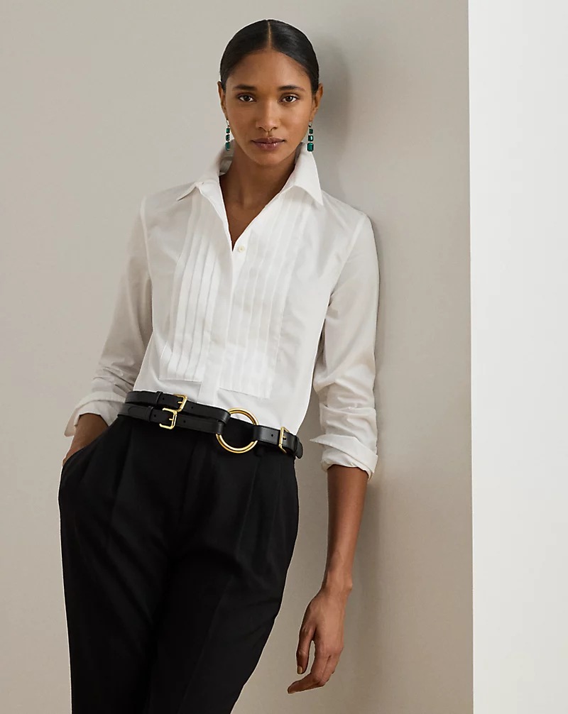 polo golf ralph lauren Bib-Front Cotton Broadcloth Shirt