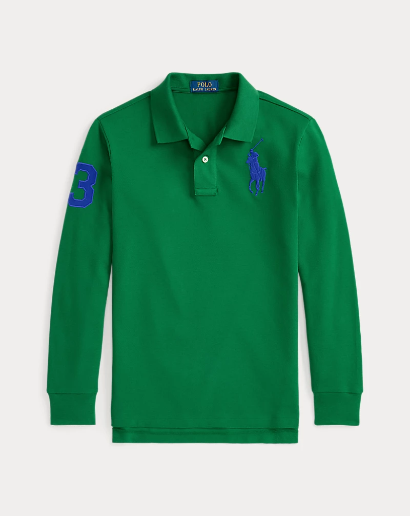 polo golf ralph lauren Big Pony Mesh Long-Sleeve Polo Shirt