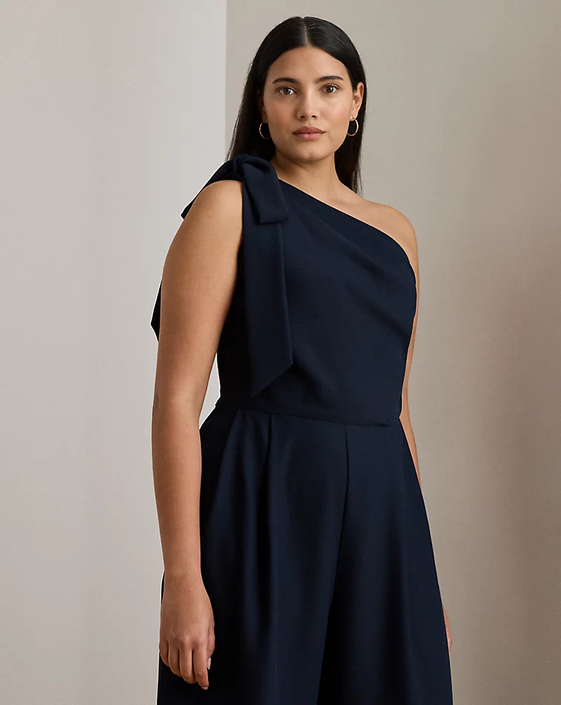 Polo Golf Ralph Lauren Bow-Trim Crepe One-Shoulder Jumpsuit