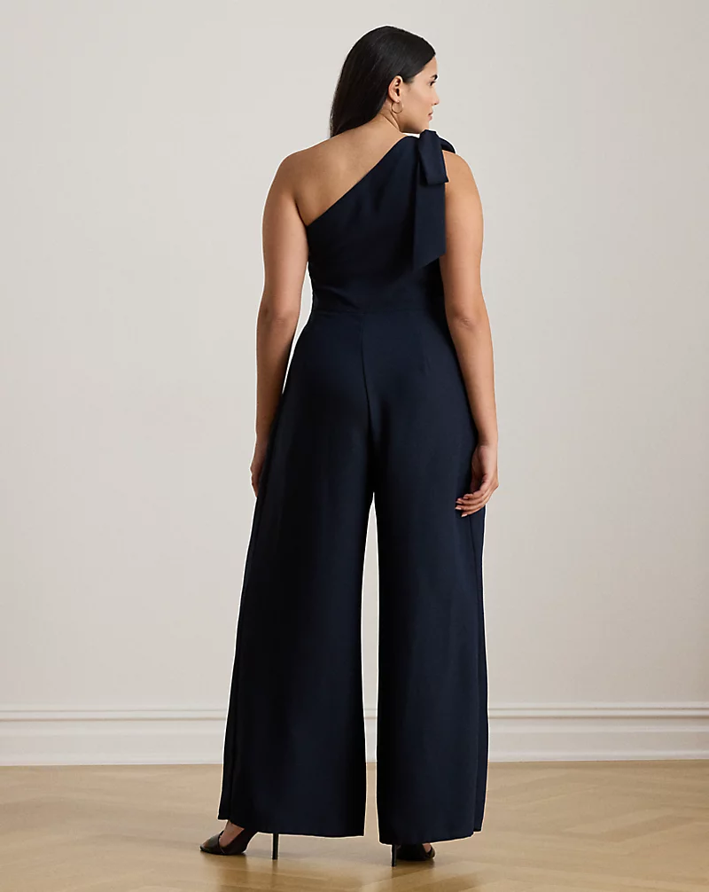 Polo Golf Ralph Lauren Bow-Trim Crepe One-Shoulder Jumpsuit