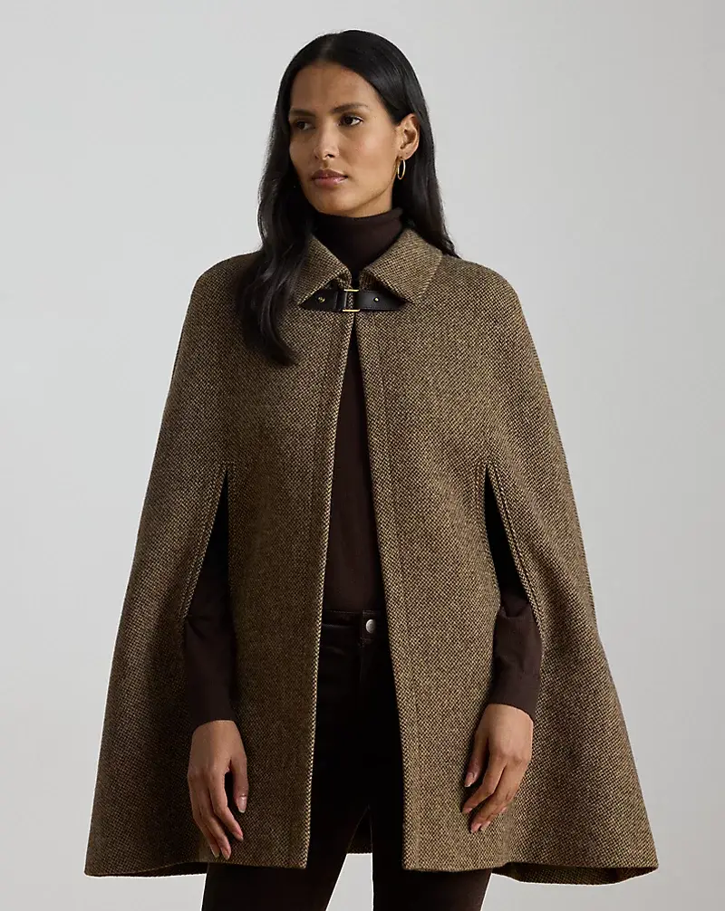 polo golf ralph lauren Buckle-Trim Wool-Blend Twill Cape