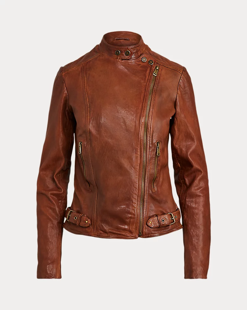Polo Golf Ralph Lauren Burnished Leather Moto Jacket