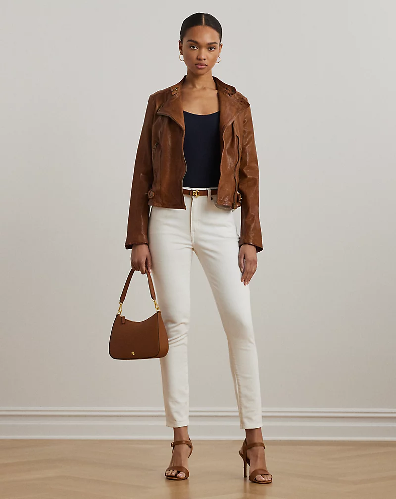 Polo Golf Ralph Lauren Burnished Leather Moto Jacket