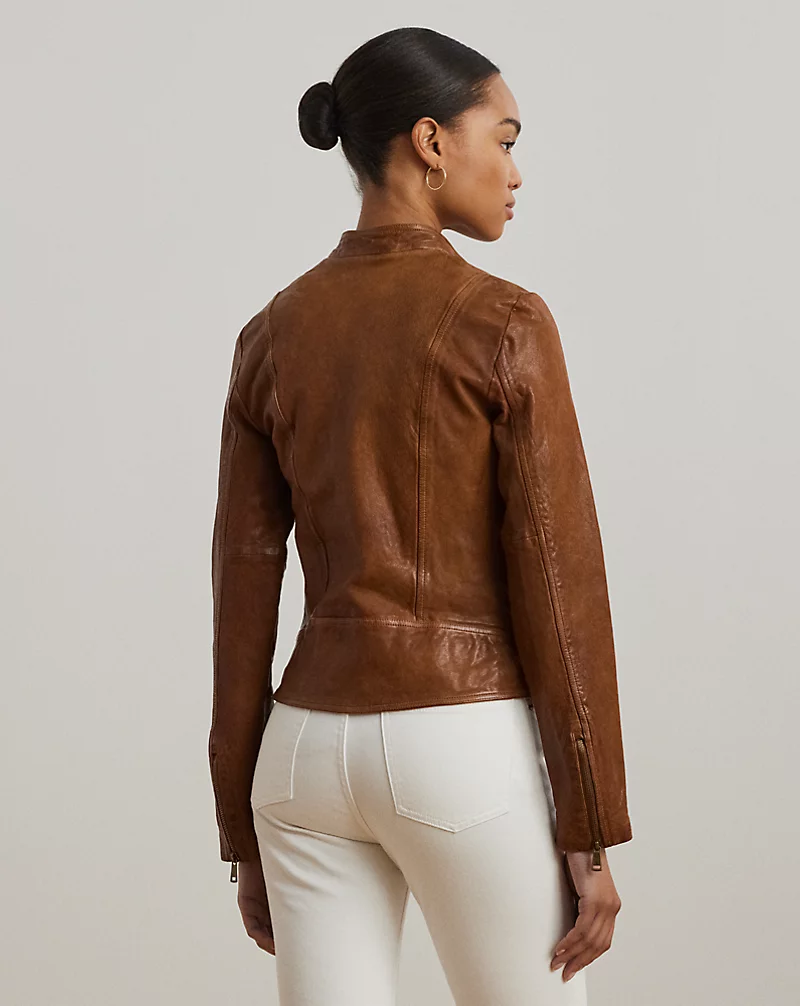 Polo Golf Ralph Lauren Burnished Leather Moto Jacket