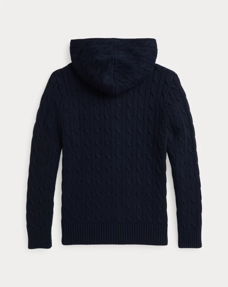 Polo Golf Ralph Lauren Cable Cotton Hooded Full-Zip Sweater