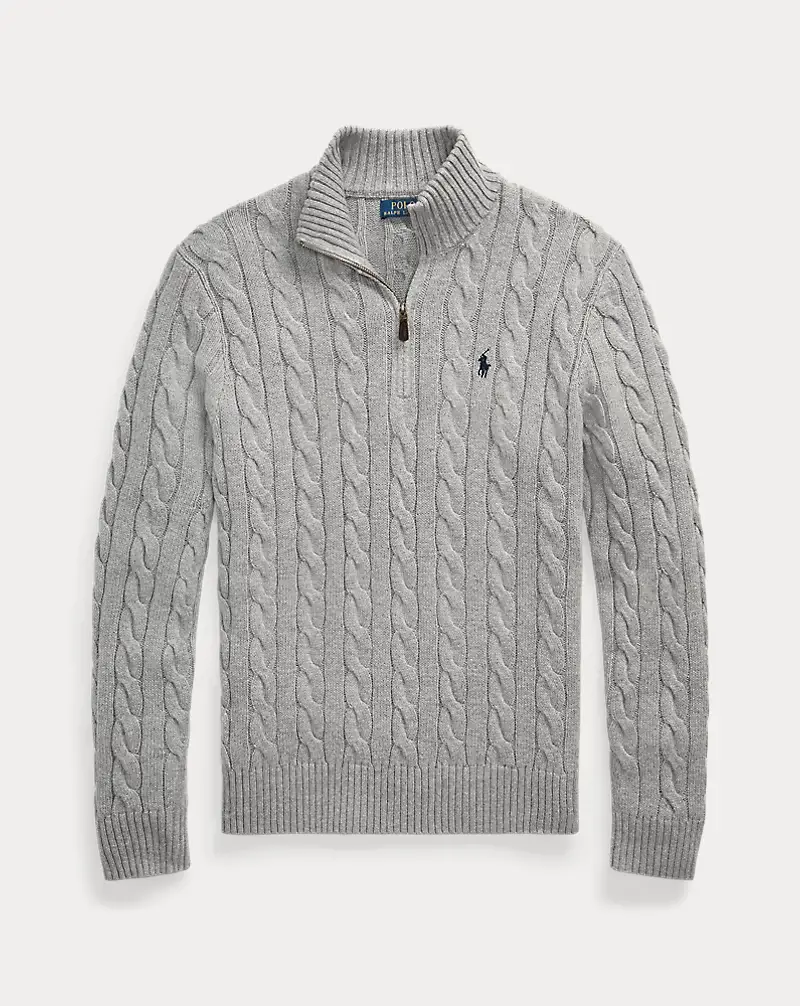 Polo Golf Ralph Lauren Cable-Knit Cotton Quarter-Zip Sweater