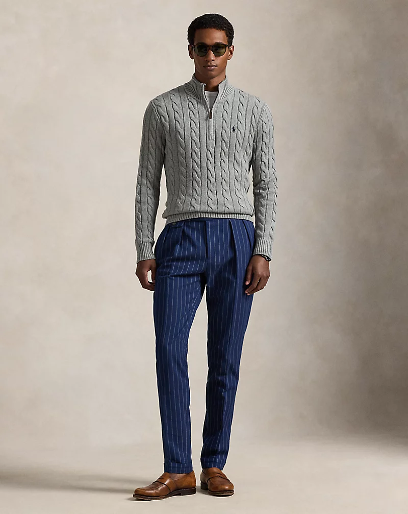 Polo Golf Ralph Lauren Cable-Knit Cotton Quarter-Zip Sweater