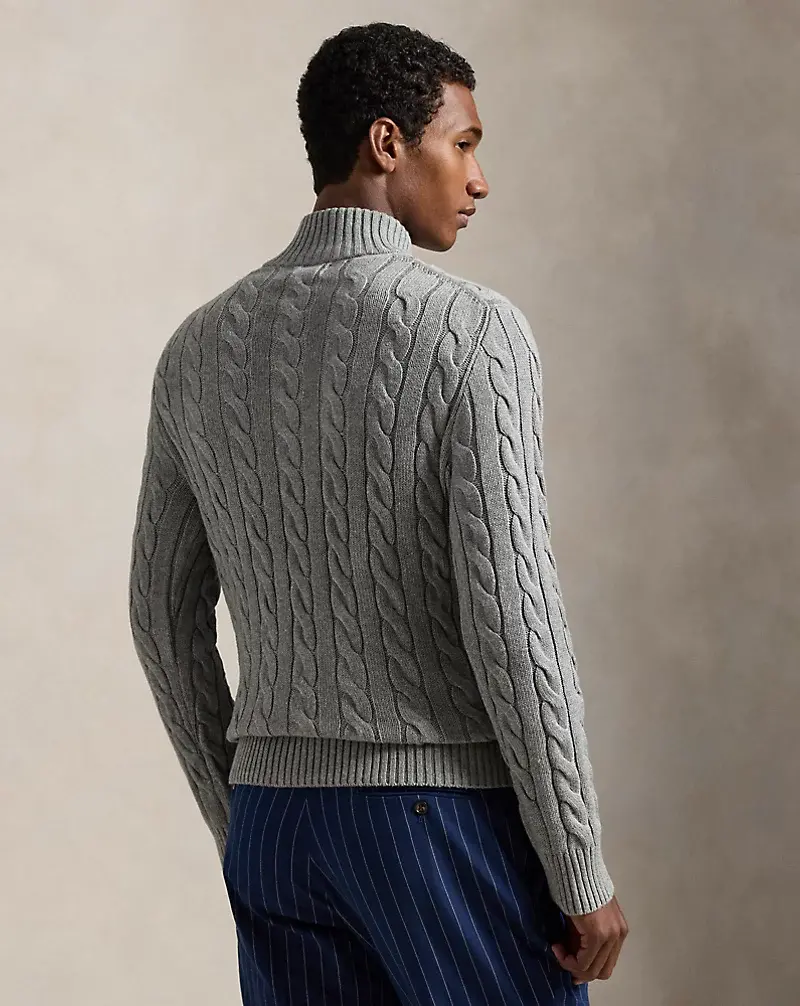 Polo Golf Ralph Lauren Cable-Knit Cotton Quarter-Zip Sweater