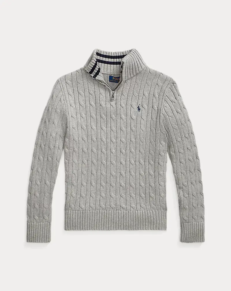 Polo Golf Ralph Lauren Cable-Knit Cotton Quarter-Zip Sweater