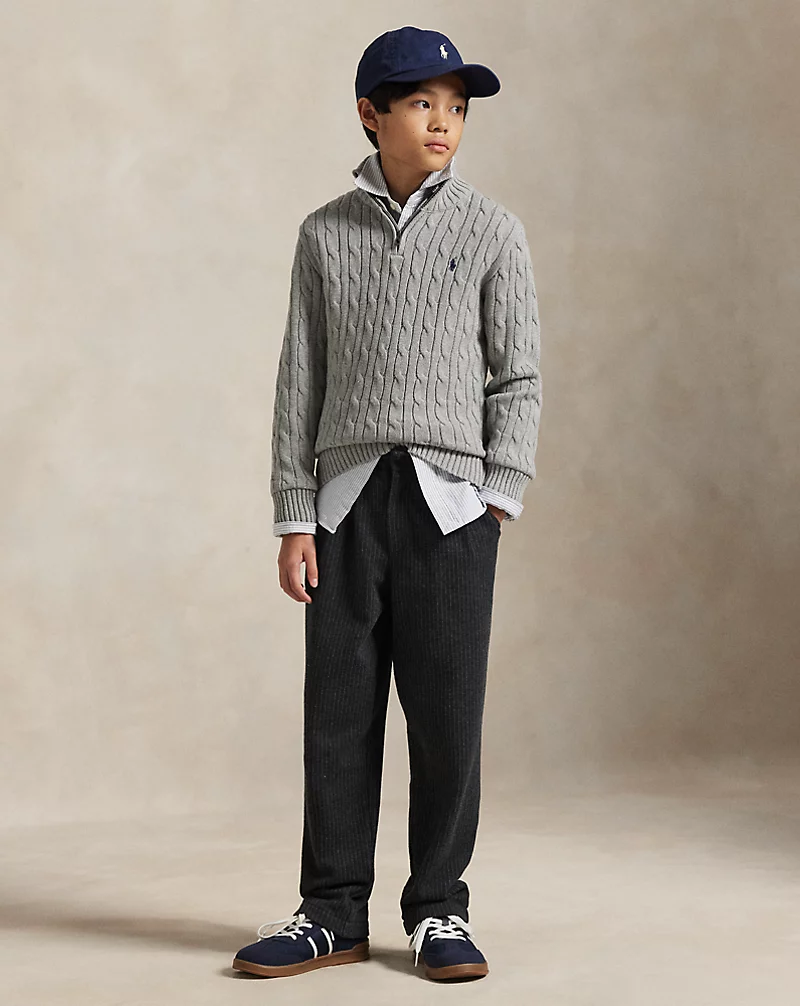 Polo Golf Ralph Lauren Cable-Knit Cotton Quarter-Zip Sweater