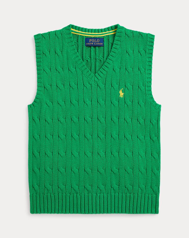 polo golf ralph lauren Cable-Knit Cotton Sweater Vest