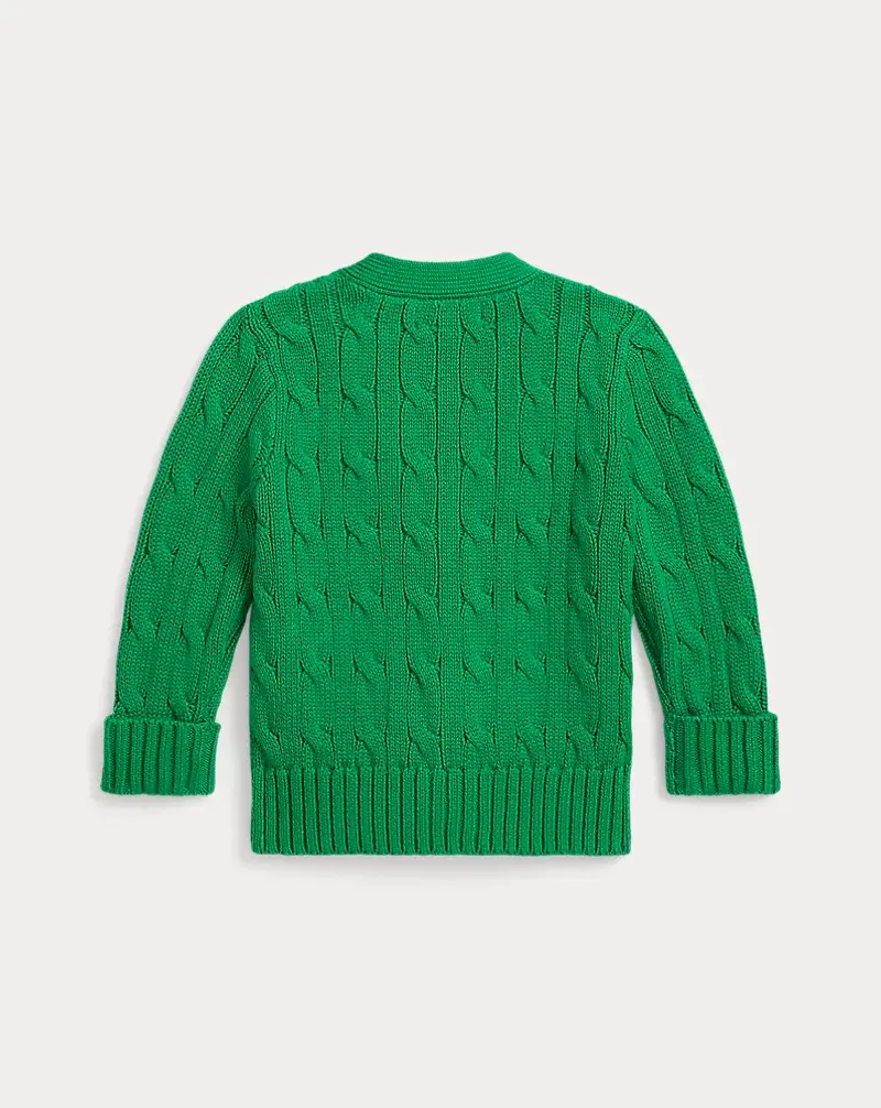 Polo Golf Ralph Lauren Cable-Knit Cotton V-Neck Cardigan