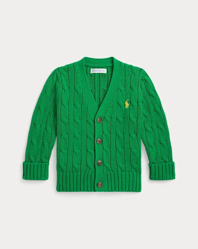polo golf ralph lauren Cable-Knit Cotton V-Neck Cardigan