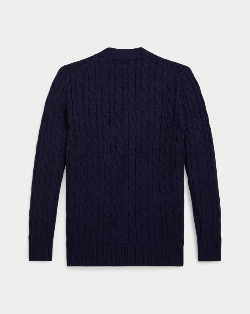 Polo Golf Ralph Lauren Cable-Knit Cotton V-Neck Cardigan