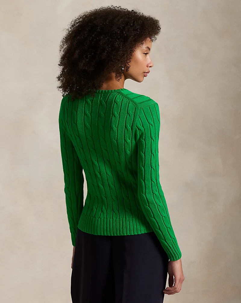 Polo Golf Ralph Lauren Cable-Knit Cotton V-Neck Sweater