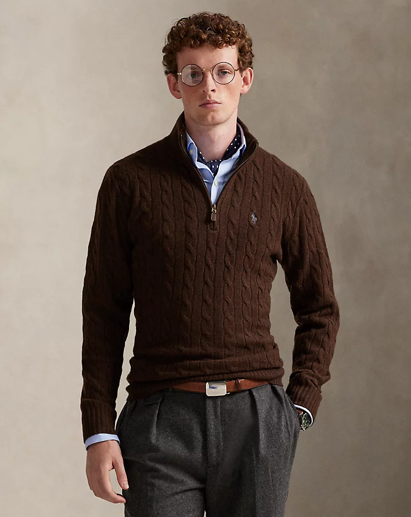 polo golf ralph lauren Cable-Knit Quarter-Zip Sweater