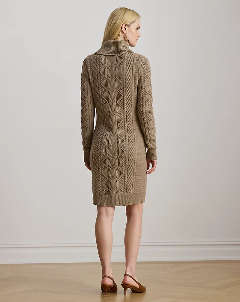 Polo Golf Ralph Lauren Cable-Knit Turtleneck Sweater Dress