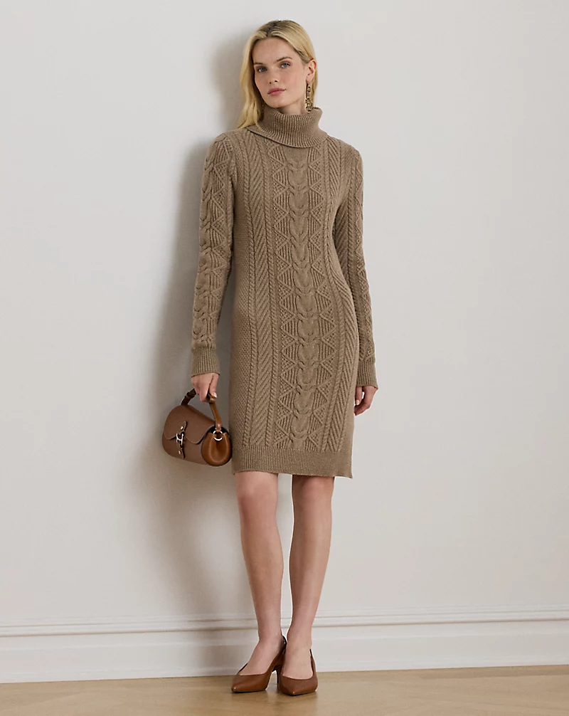 polo golf ralph lauren Cable-Knit Turtleneck Sweater Dress