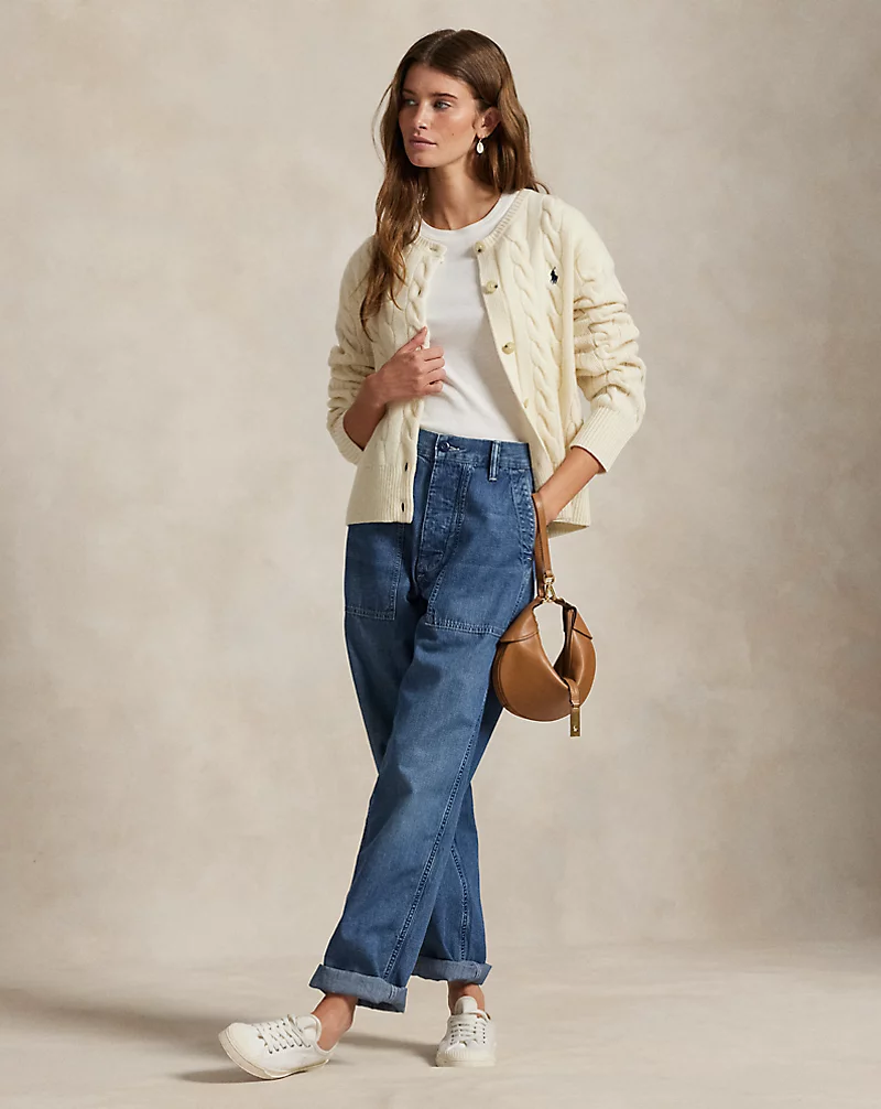 Polo Golf Ralph Lauren Cable-Knit Wool-Cashmere Cardigan