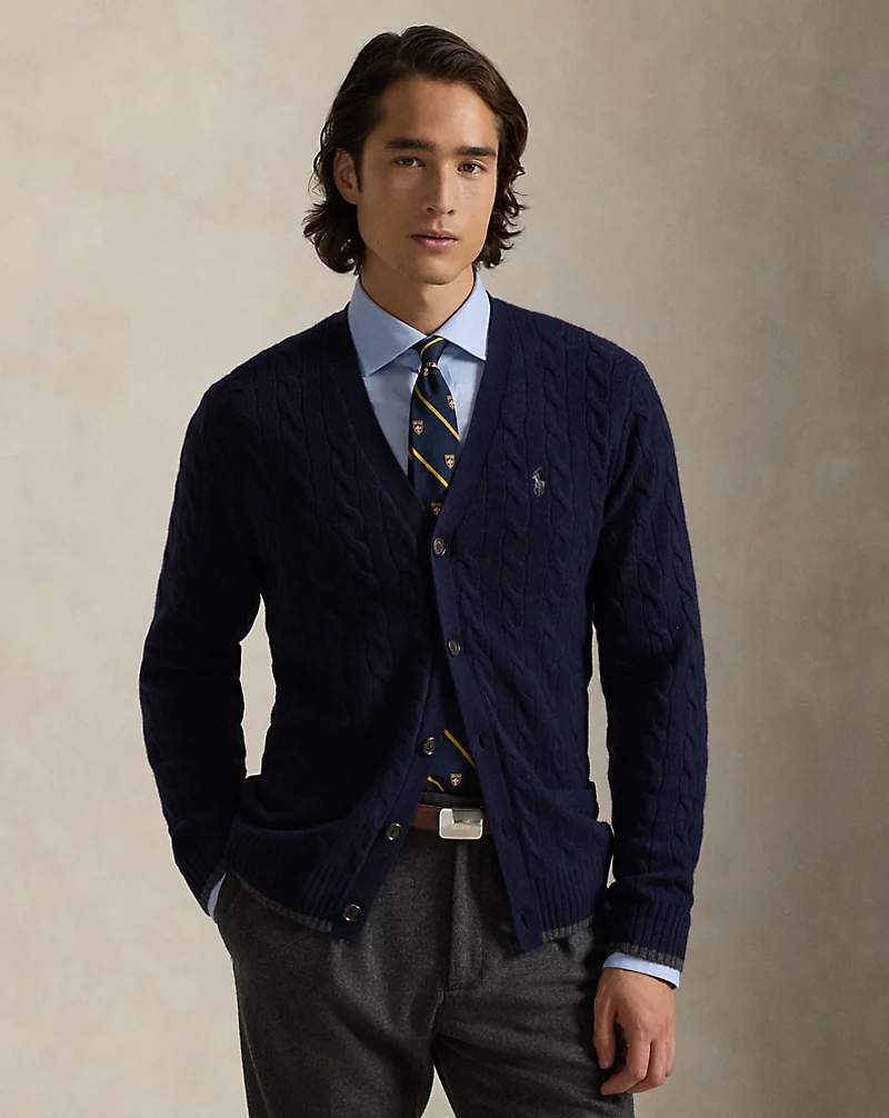 polo golf ralph lauren Cable-Knit Wool-Cashmere Cardigan