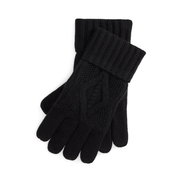polo golf ralph lauren Cable-Knit Wool-Cashmere Gloves