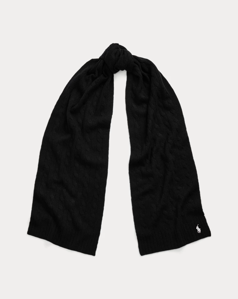 polo golf ralph lauren Cable-Knit Wool-Cashmere Scarf