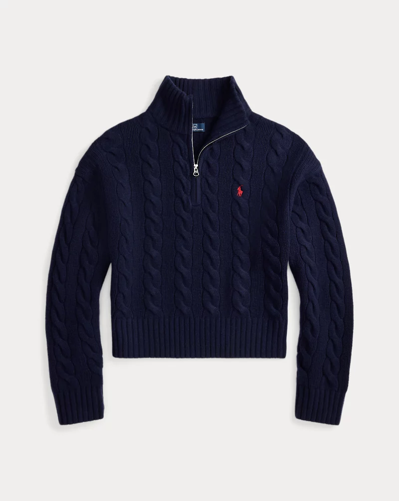 Polo Golf Ralph Lauren Cable Wool-Cashmere Half-Zip Sweater