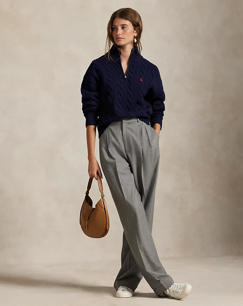 Polo Golf Ralph Lauren Cable Wool-Cashmere Half-Zip Sweater