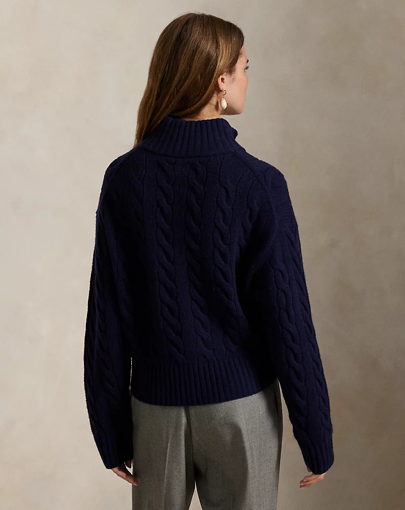 Polo Golf Ralph Lauren Cable Wool-Cashmere Half-Zip Sweater