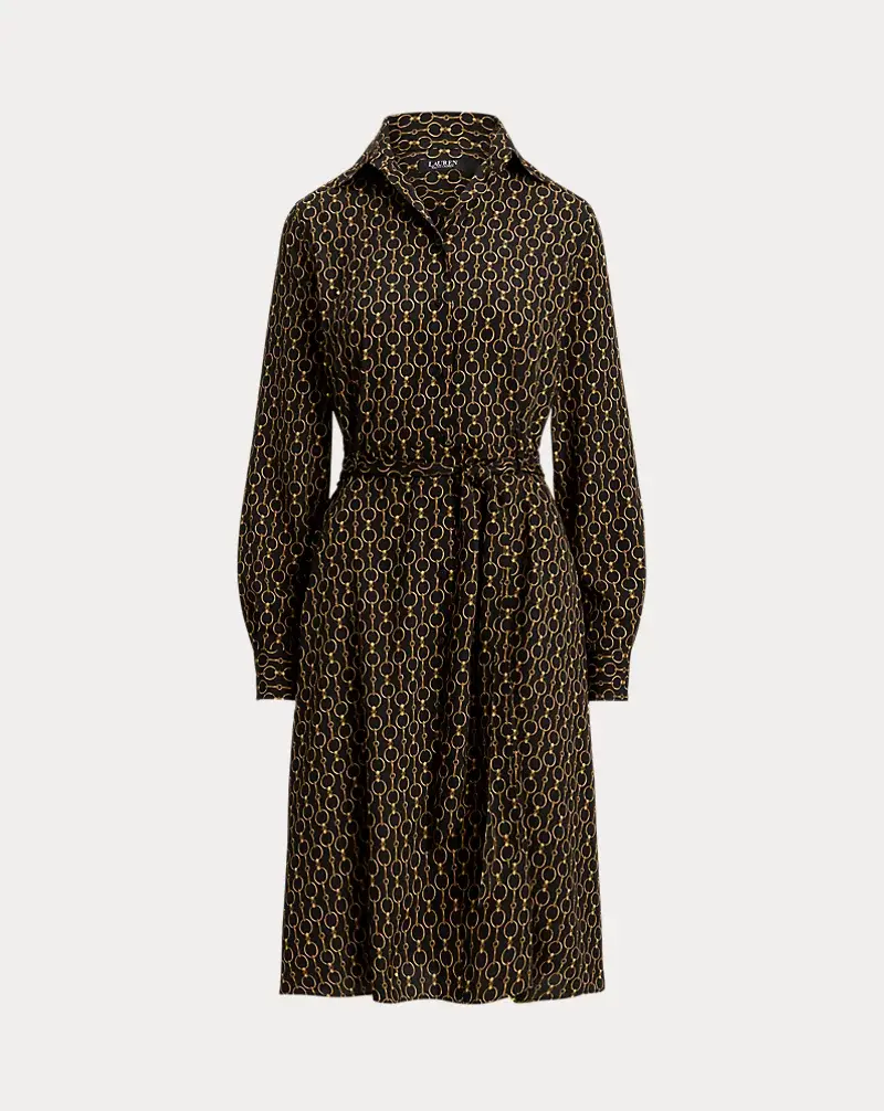 Polo Golf Ralph Lauren Chain-Print Crepe Shirtdress