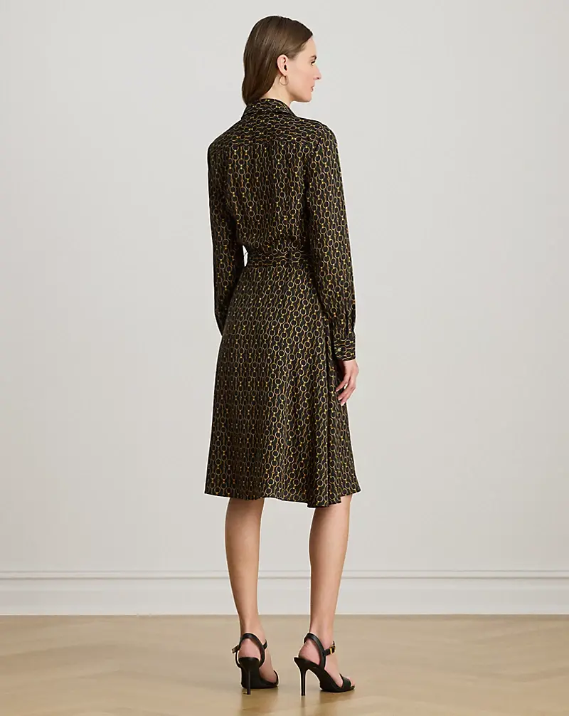 Polo Golf Ralph Lauren Chain-Print Crepe Shirtdress