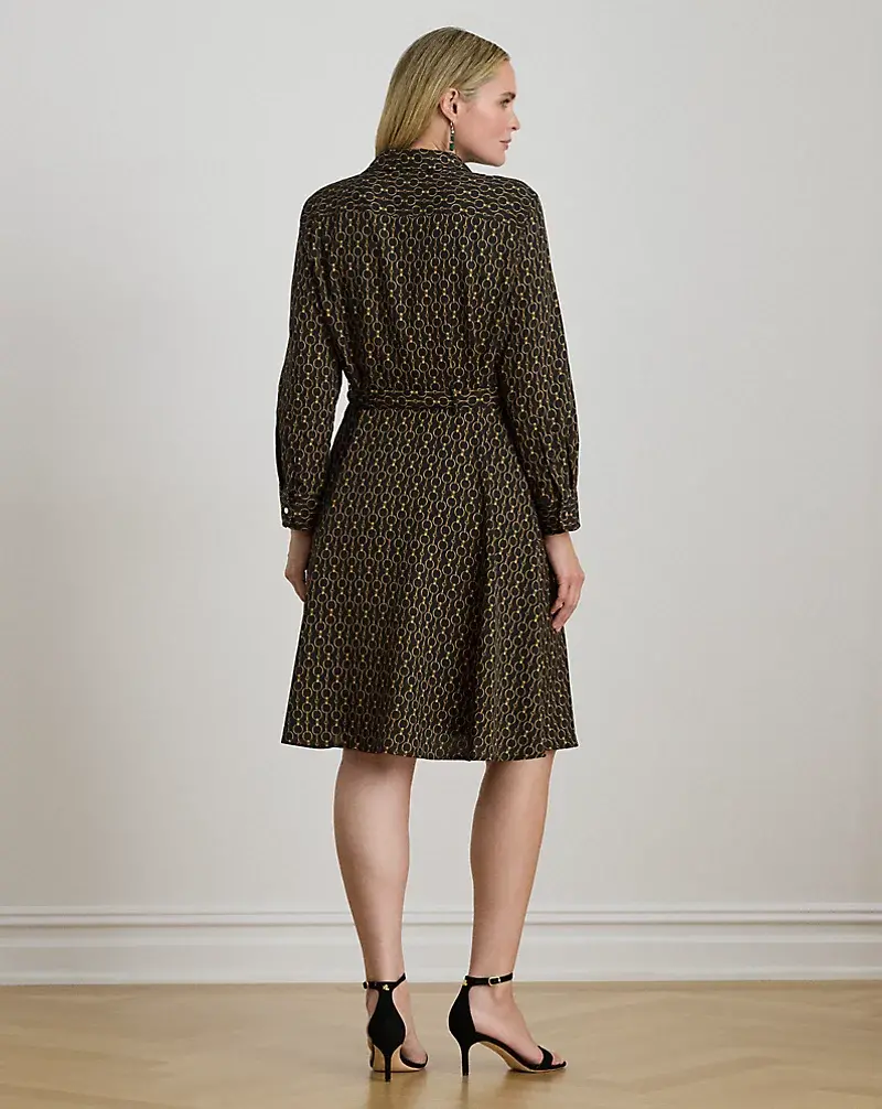 Polo Golf Ralph Lauren Chain-Print Crepe Shirtdress