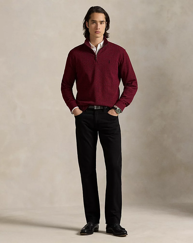 Polo Golf Ralph Lauren Checked Estate-Rib Quarter-Zip Pullover