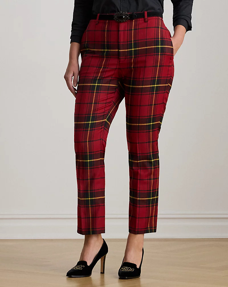 Polo Golf Ralph Lauren Checked Plaid Wool-Blend Cropped Pant