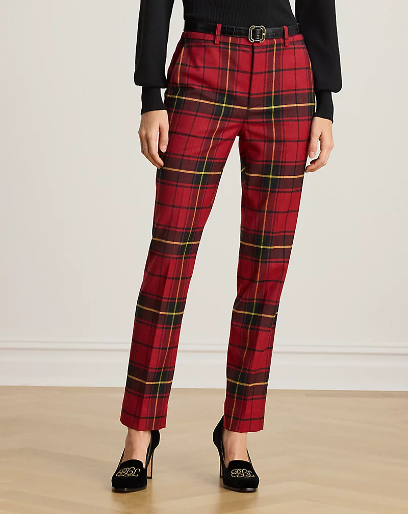 Polo Golf Ralph Lauren Checked Plaid Wool-Blend Cropped Pant